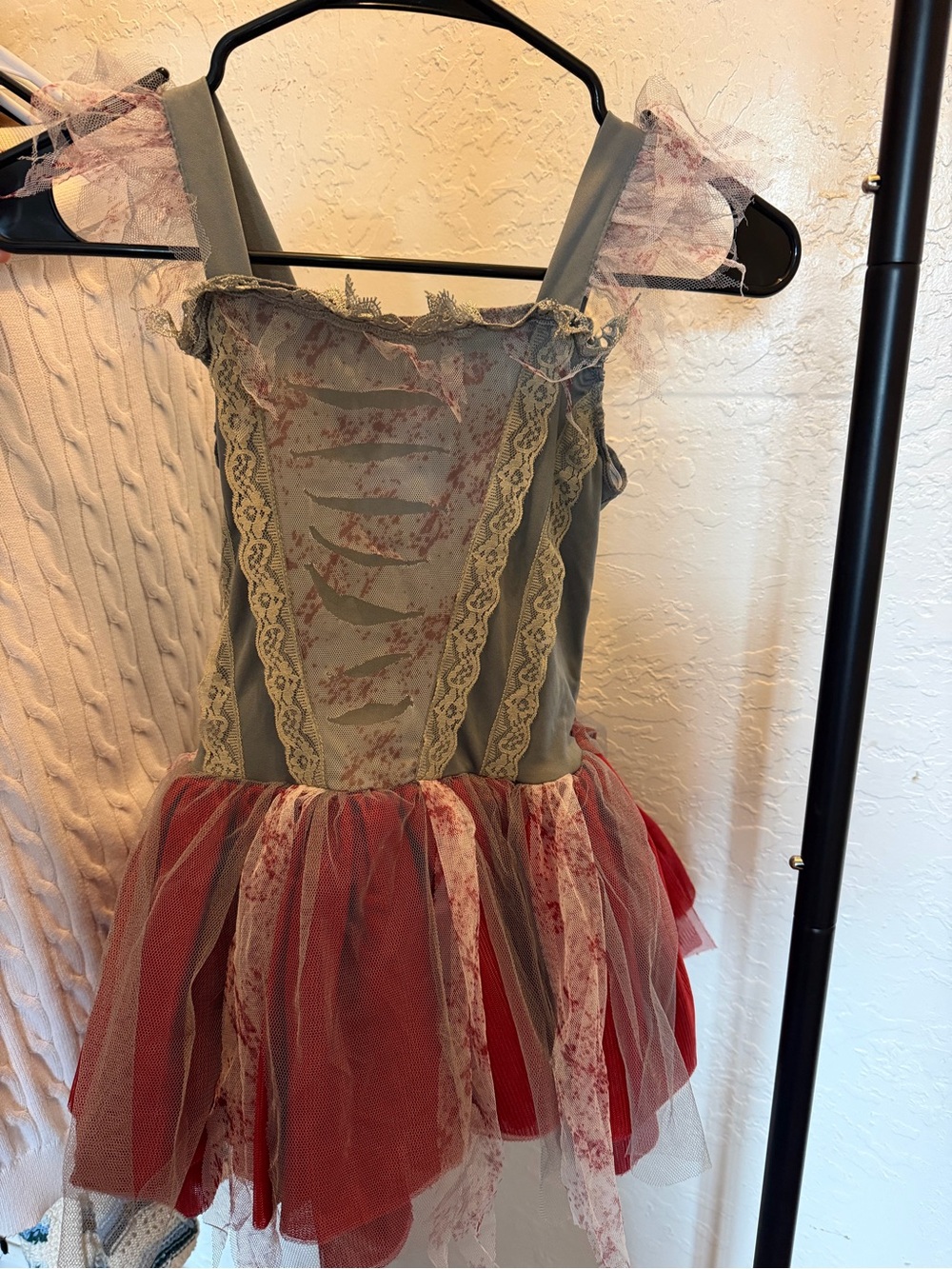 Kids Red & Gray Tulle Costume Dress - Brand Unspecified